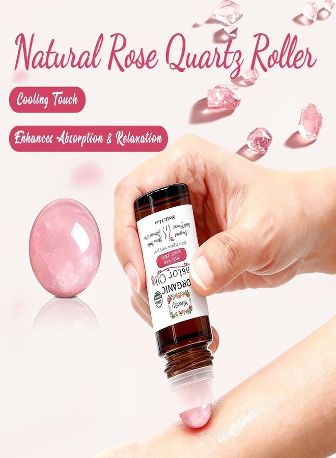 Warmify Organic Castor Oil with Rose Quartz Roll On for Body 50ml Large Bottle, Crystal Roller for Skin Moisturizing, Stretch Marks & Dry Areas, Cold-Pressed, Hexane-Free, Relaxing Self-Care Gifts for Women - Image 3
